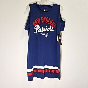 New England Patriots Mini-Dress Womens Size L Cold Shoulder NFL Gameday Tailgate